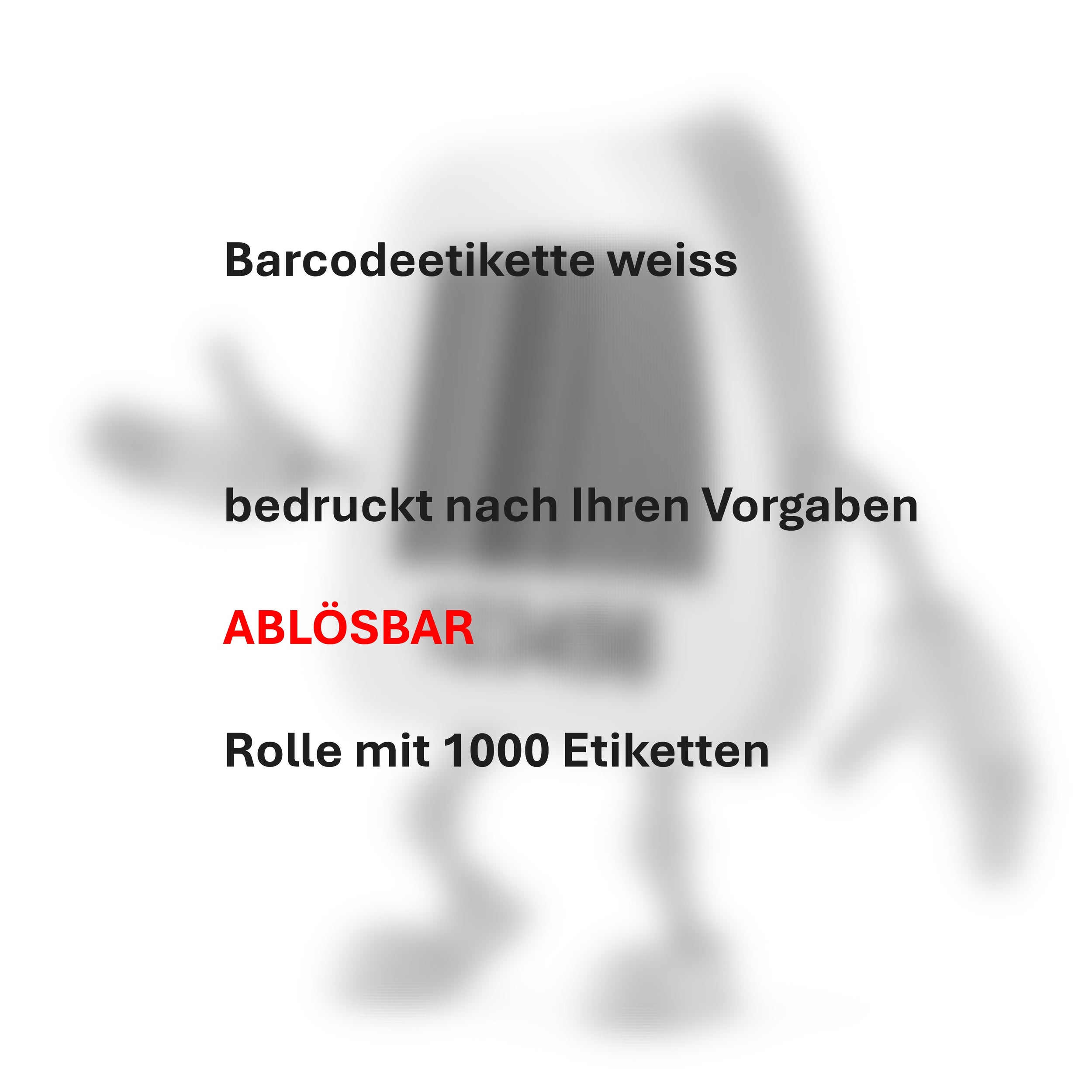 ET2520 BAR-Code PAPIER-Etiketten ABLÖSBAR HAFTEND weiß  bedruckt 1000 Etiketten