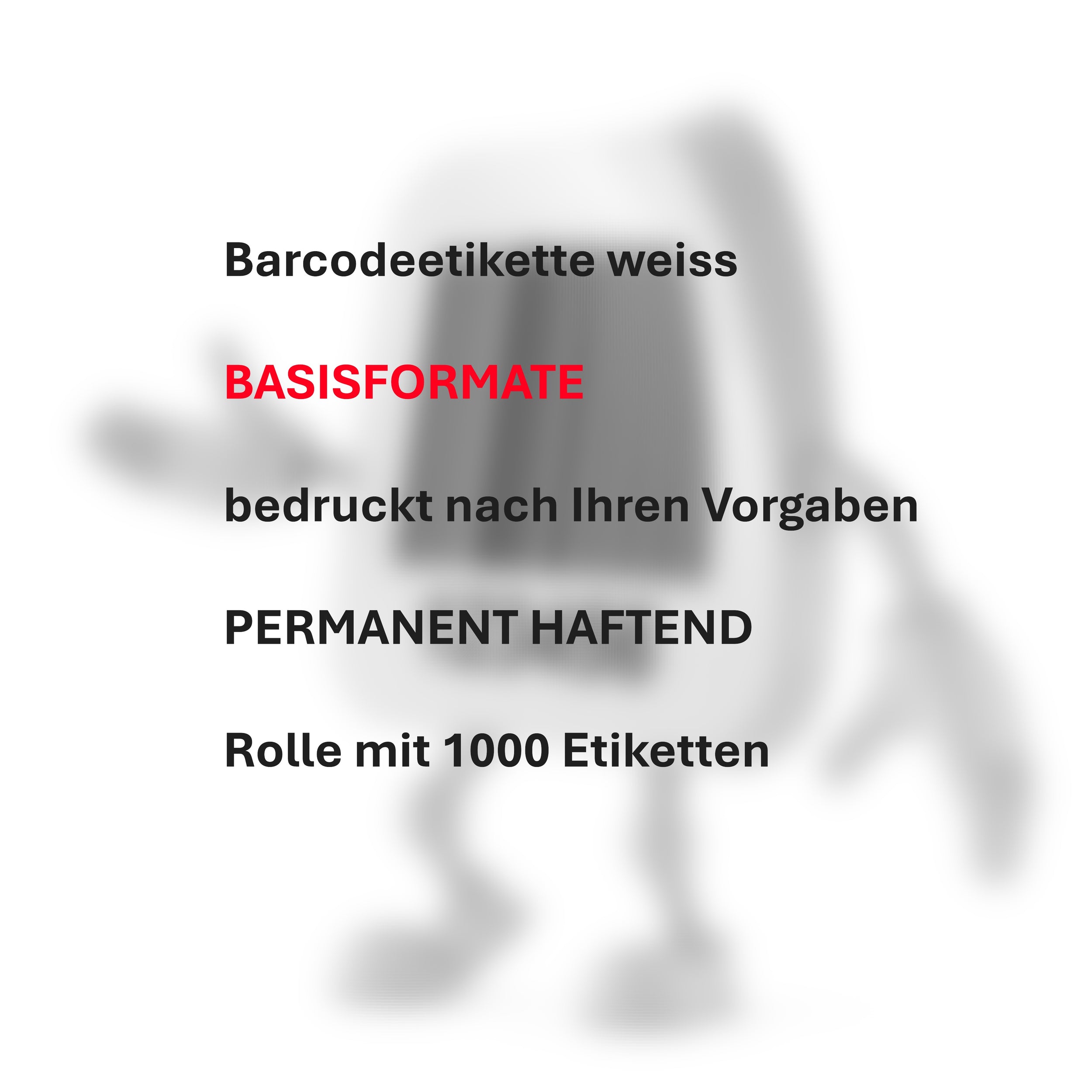 ET547 BASIC BAR-Code PAPIER-Etiketten PERMANENT HAFTEND weiß  bedruckt 1000 Etiketten