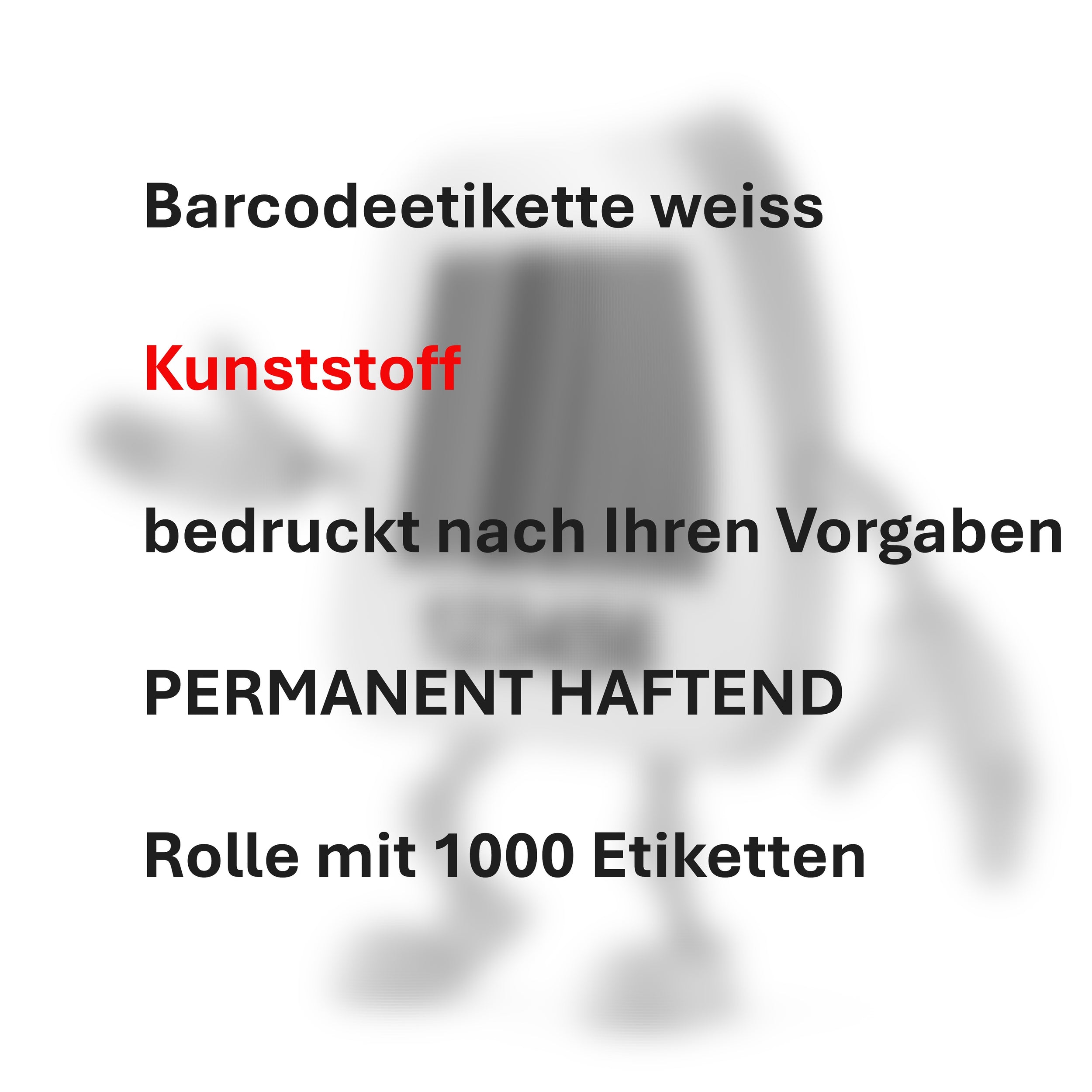 ET1461 BAR-Code KUNSTSTOFF-Etiketten PERMANENT HAFTEND weiß  bedruckt 1000 Etiketten