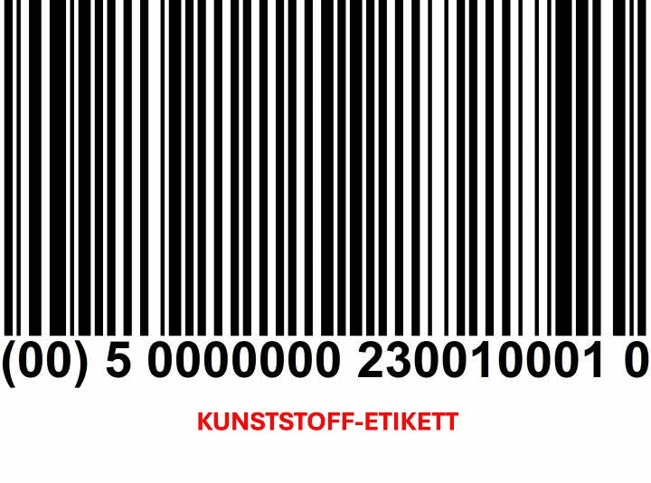 ET1461 BAR-Code KUNSTSTOFF-Etiketten PERMANENT HAFTEND weiß  bedruckt 1000 Etiketten
