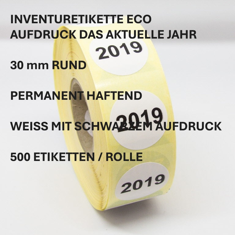 ET2276A-5ECO ECO-Inventur-Etiketten 30mm rund PERMANENT Rolle mit 500 Stk. Preis per Rolle