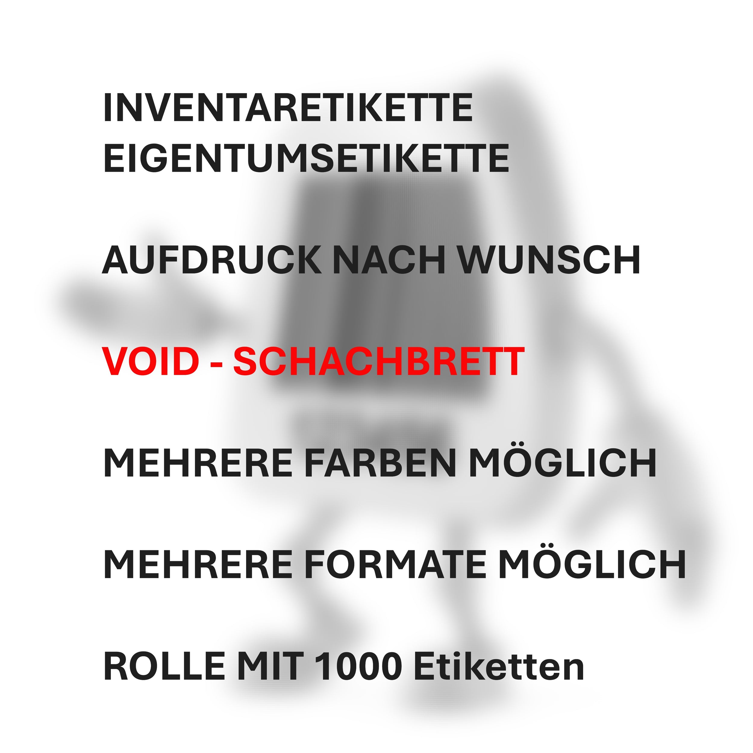 ET2414 VOID Inventaretiketten bedruckt mehrfarbig Rolle 1000 Etiketten / Preis pro Rolle