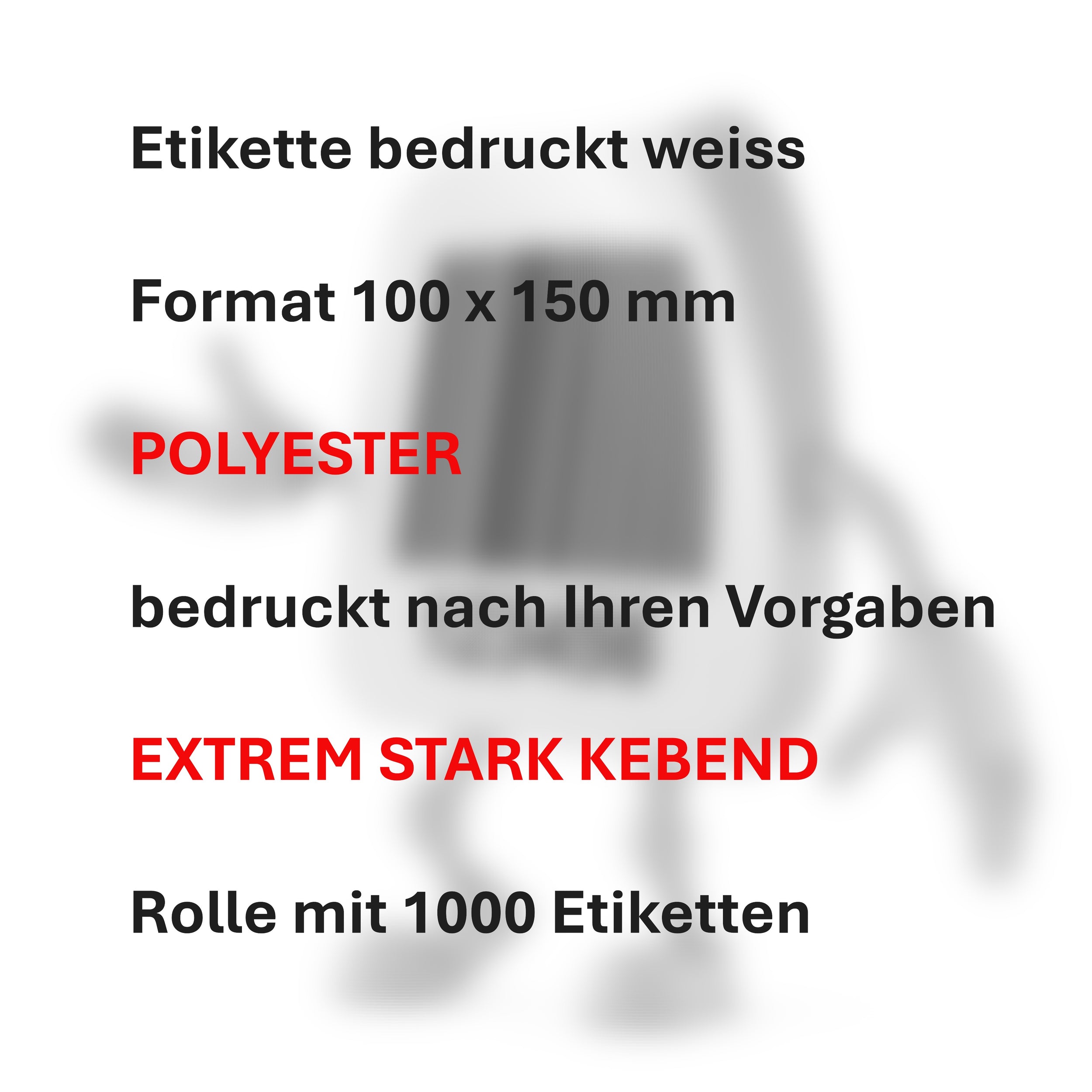 ET373-100x150 BAR-Code POLYESTER 100x150-Etiketten PERMANENT HAFTEND weiß  bedruckt 1000 Etiketten