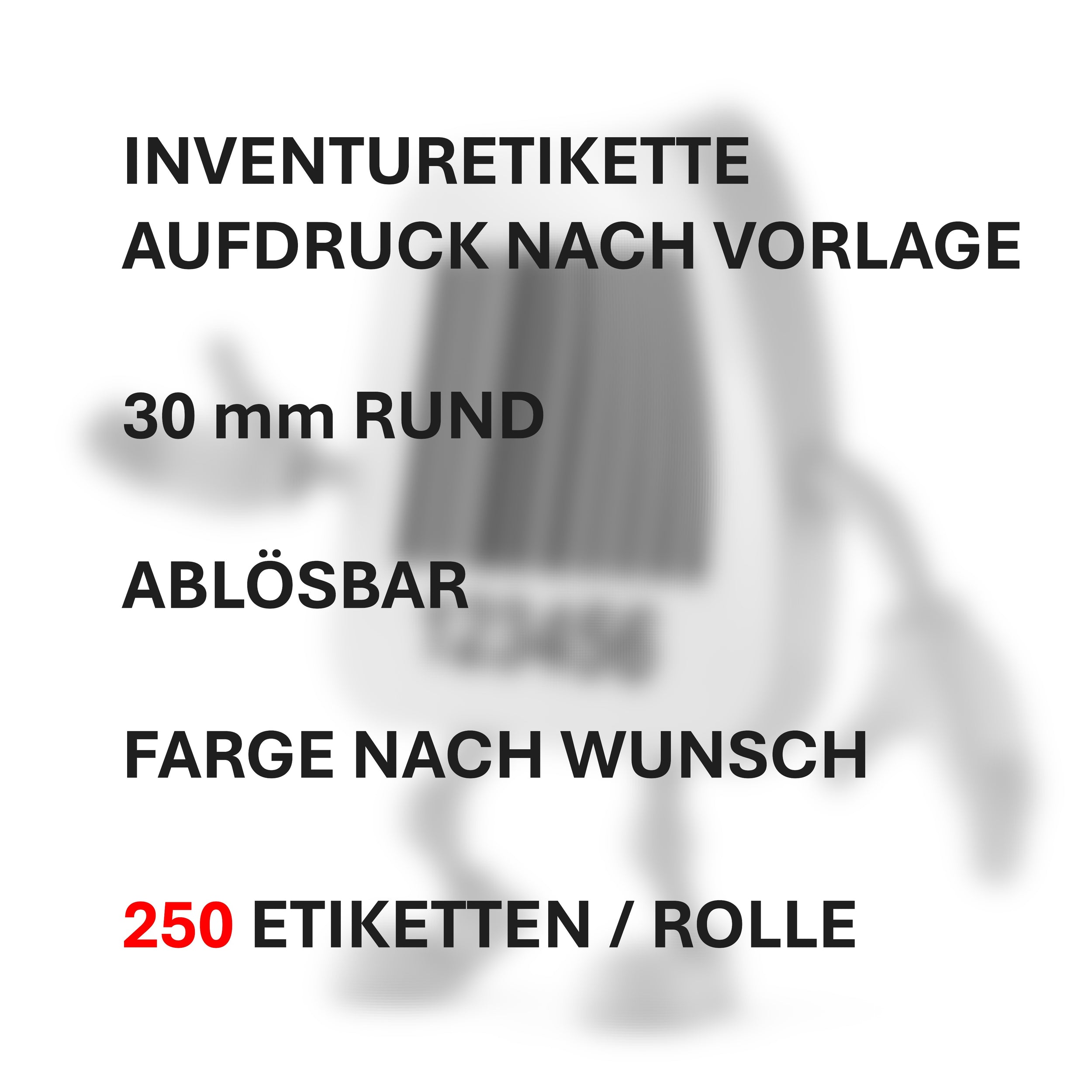 ET2279A-25 Inventur-Etiketten 30mm rund ABLÖSBAR haftend auf Rolle zu 250 Stk. Preis / Rolle