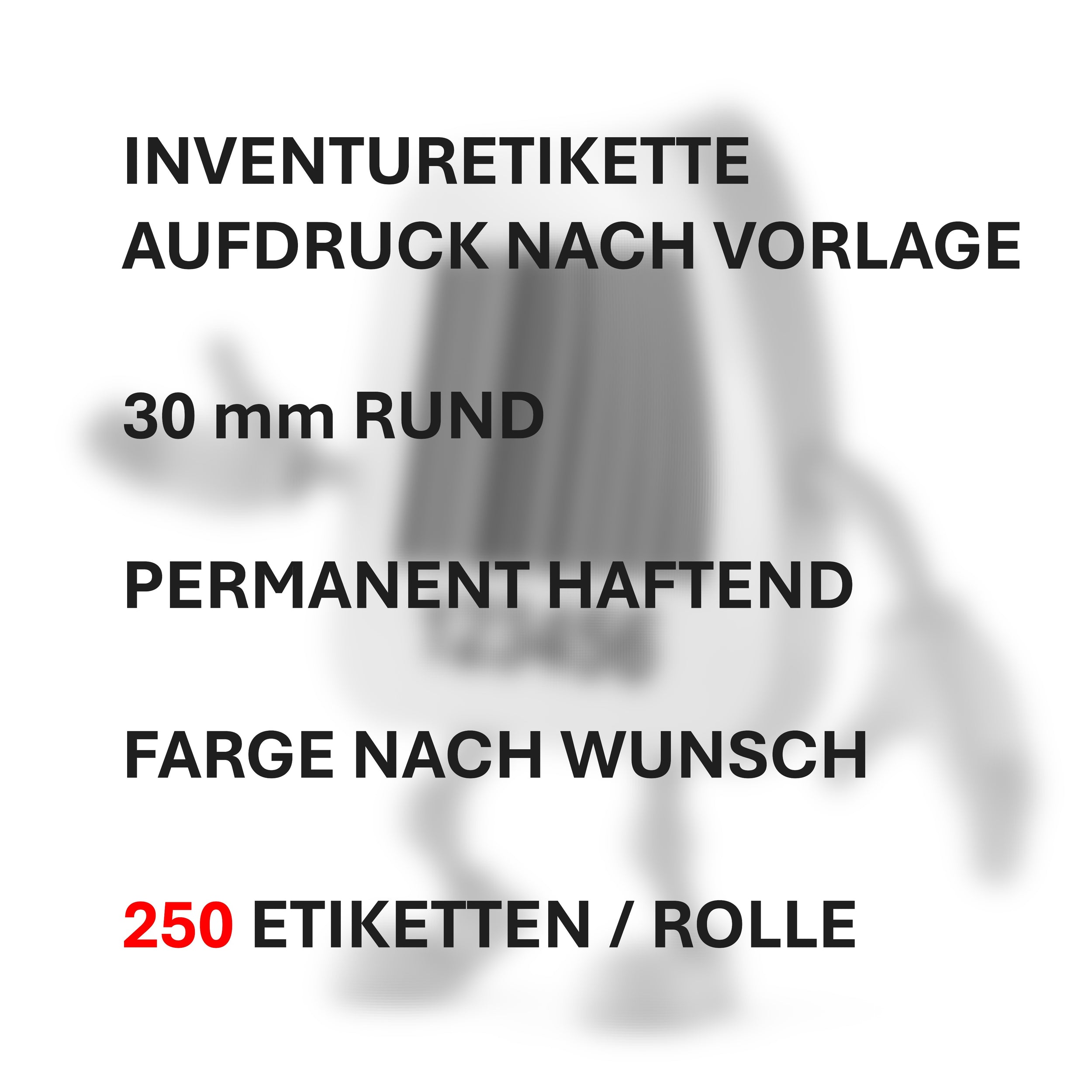 ET2276A-25 Inventur-Etiketten 30mm rund PERMANENT haftend auf Rolle zu 250 Stk. Preis / Rolle