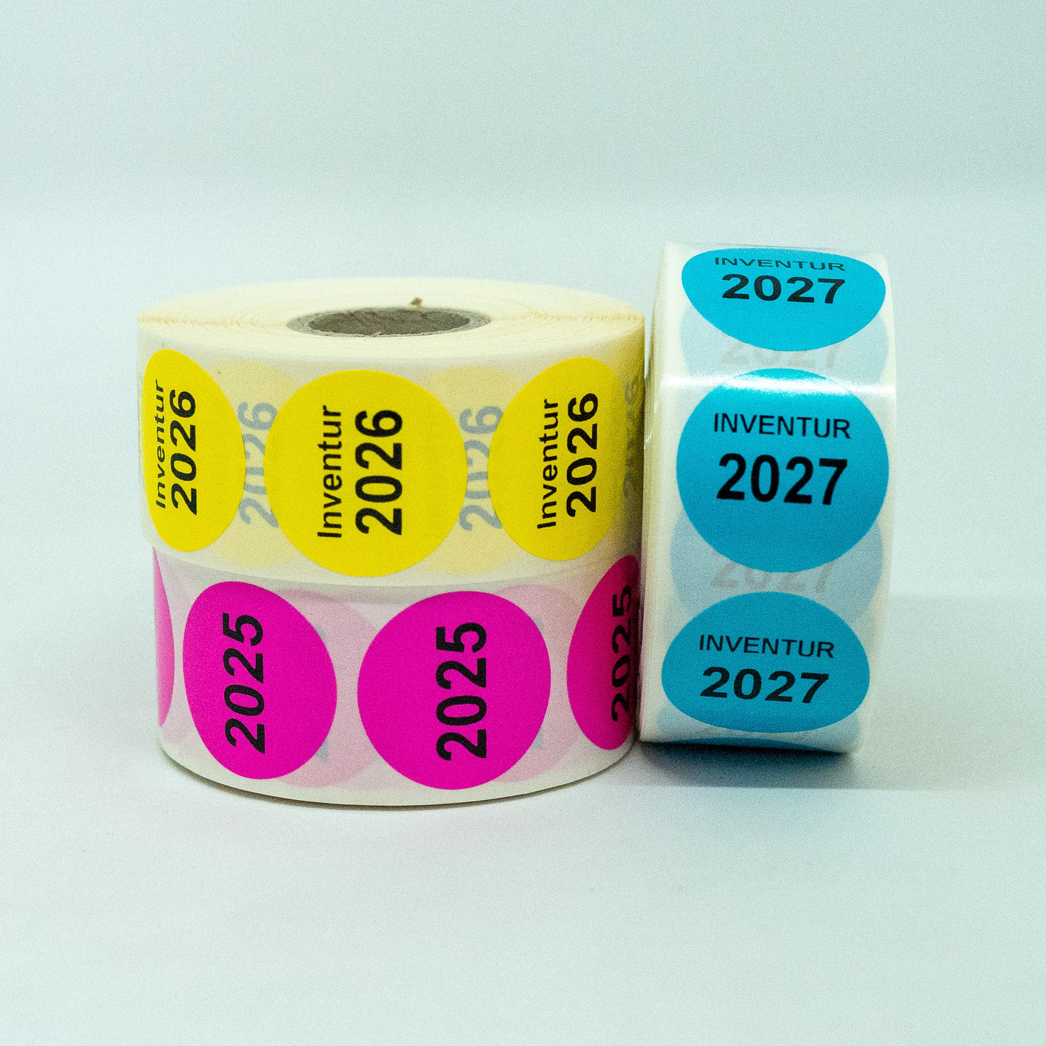 ET2277A Inventur-Etiketten 50 mm rund PERMANENT haftend auf Rolle zu 1000 Stk. Preis / Rolle