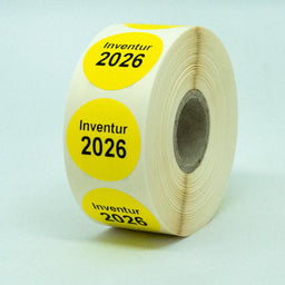 ET2279A-Individual Inventur-Etiketten 30mm rund ABLÖSBAR haftend mit individualem Text  auf Rolle zu 1000 Stk. Preis / Rolle