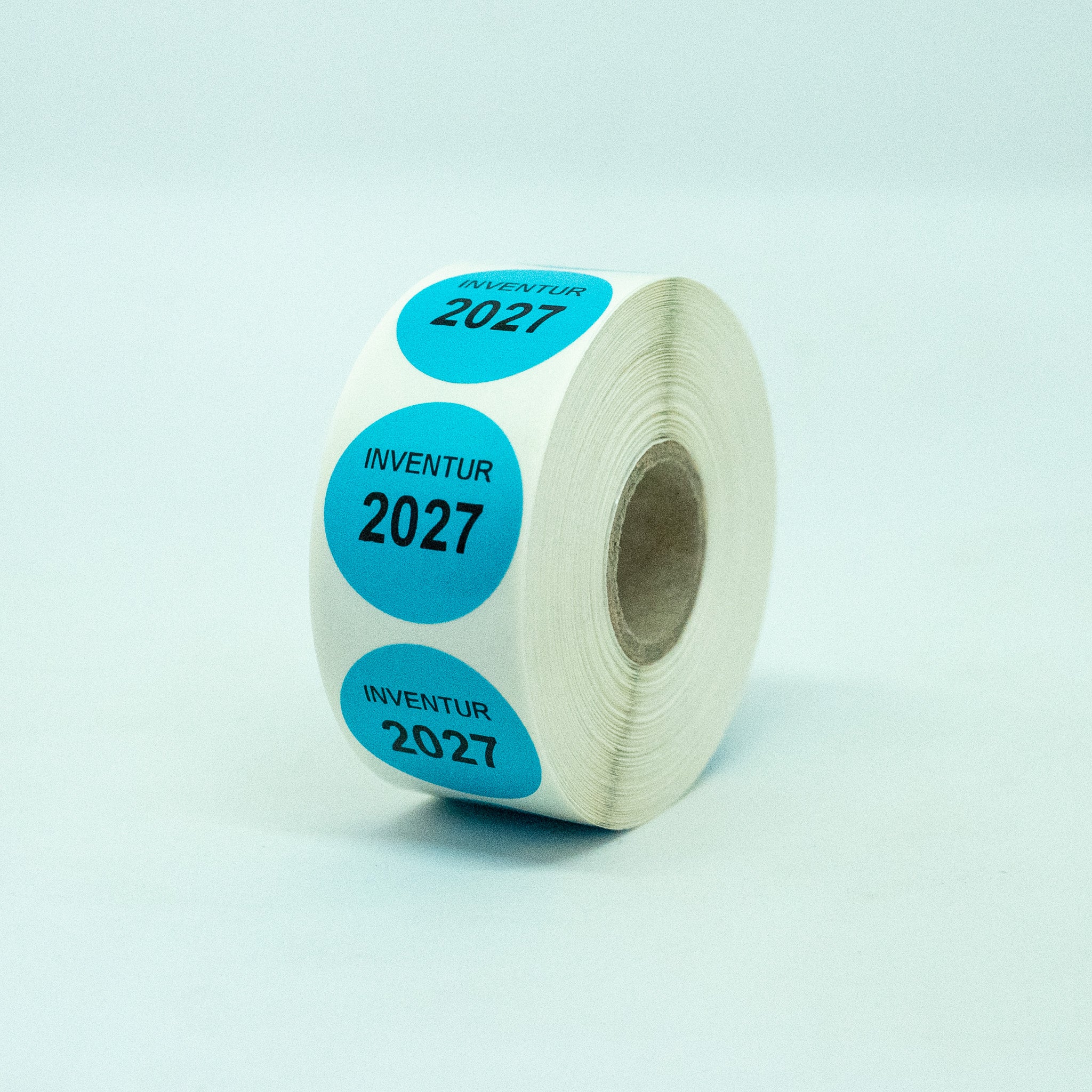 ET2276A-Individual Inventur-Etiketten 30mm rund PERMANENT haftend mit individualem Text  auf Rolle zu 1000 Stk. Preis / Rolle