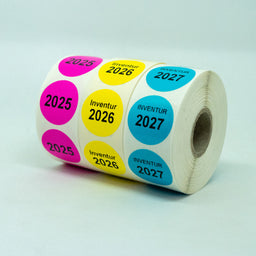 ET2277A Inventur-Etiketten 50 mm rund PERMANENT haftend auf Rolle zu 1000 Stk. Preis / Rolle