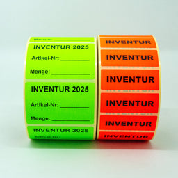 ET2430A Inventuretikette eckig 60x40 mm PERMANANT Aufdruck 1 - 6 zeilig 1000 Stk. Preis / Rolle