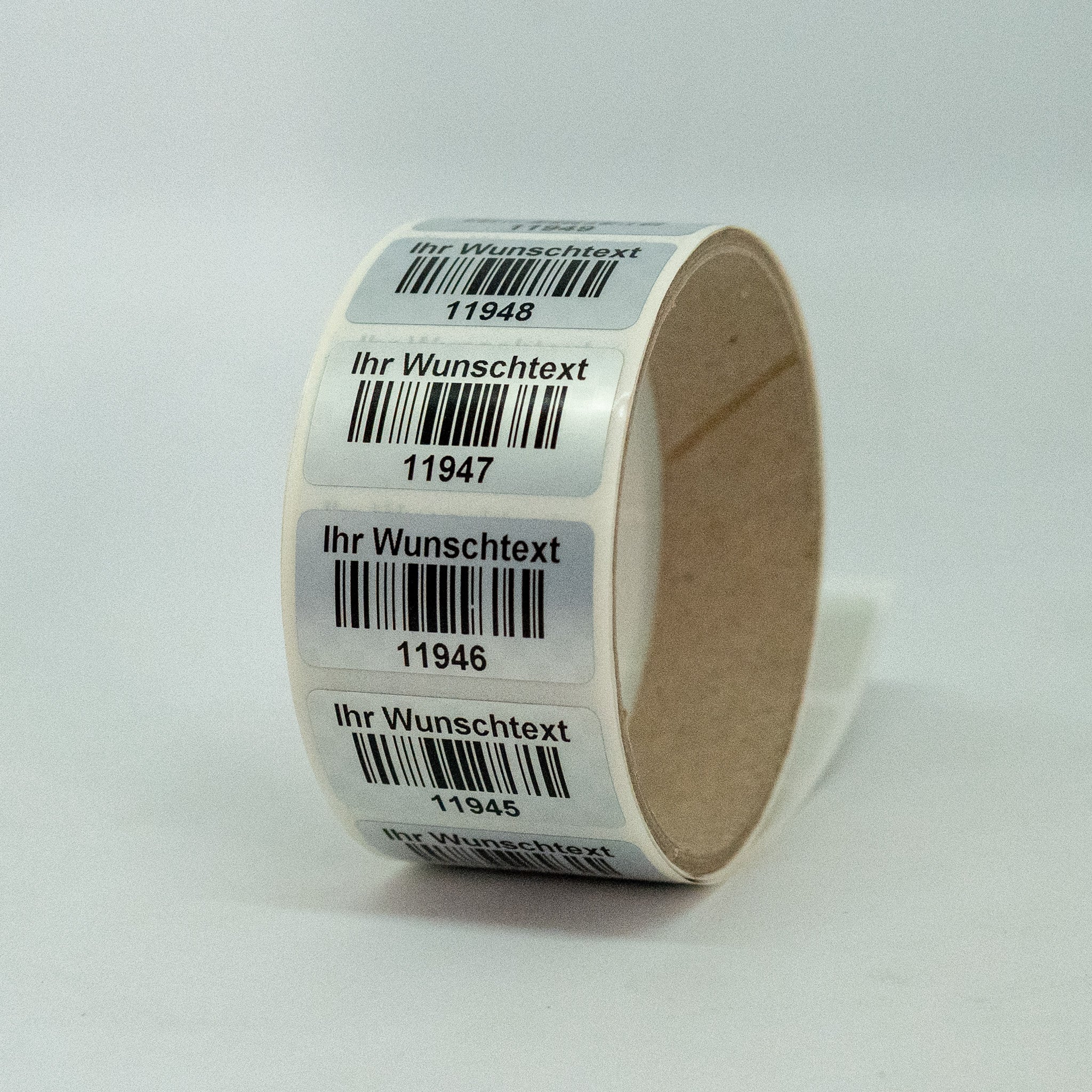 ET2328-LOGO Void-Etikette silber bedruckt mit Logo 1000 Etiketten