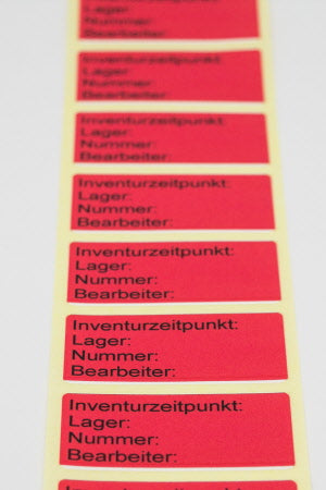 ET2430A Inventuretikette eckig 60x40 mm PERMANANT Aufdruck 1 - 6 zeilig 1000 Stk. Preis / Rolle